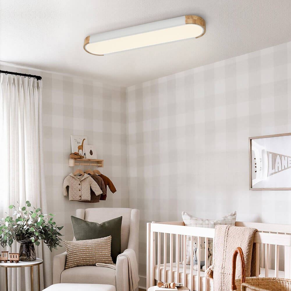 Plafonnier LED ovale en bois minimaliste Ovalyn