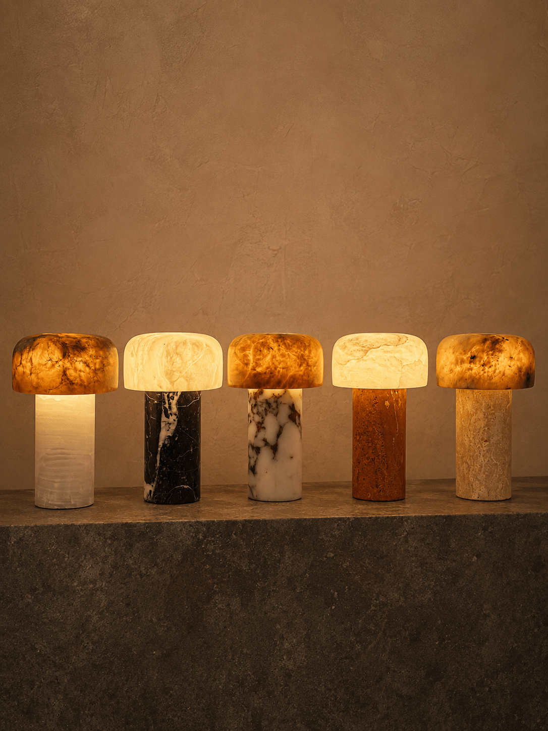 Lampe de table Wabi-Sabi en travertin Brenvale