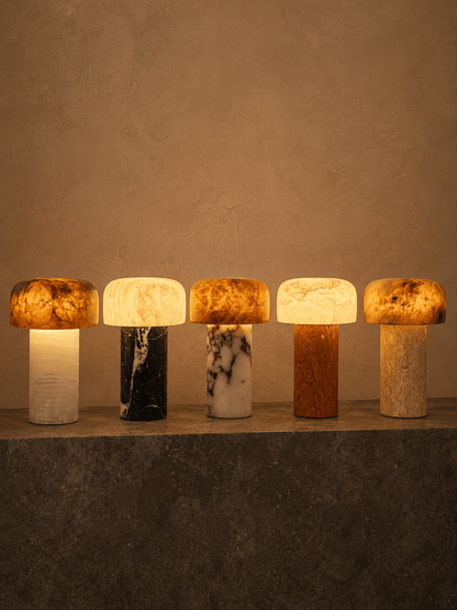 Lampe de table Wabi-Sabi en travertin Brenvale