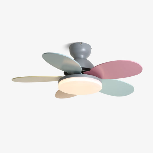 Ventilateur de plafond en bois à pales en forme de fleur