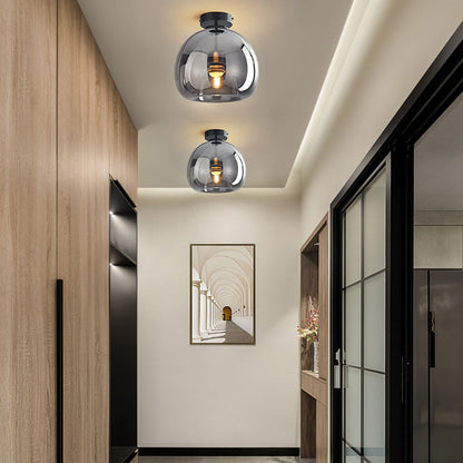 Plafonnier moderne en verre cuivré Velsora