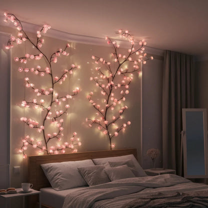 Guirlande lumineuse en forme de branche de cerisier en fleurs