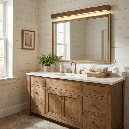Applique murale linéaire fine en bois