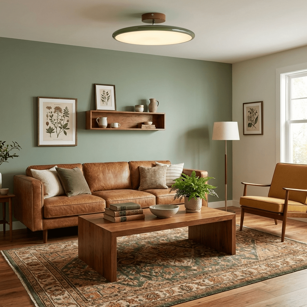 Plafonnier rond en bois orientable