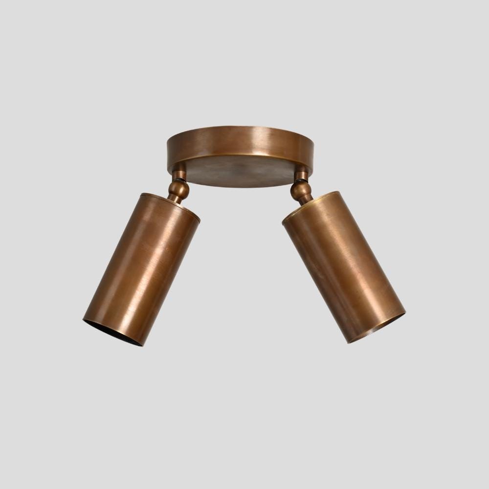 Plafonnier double spot en laiton Duvessa, style mid-century