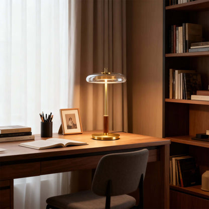 Lampe de table Fenrik en noyer moderne du milieu du siècle