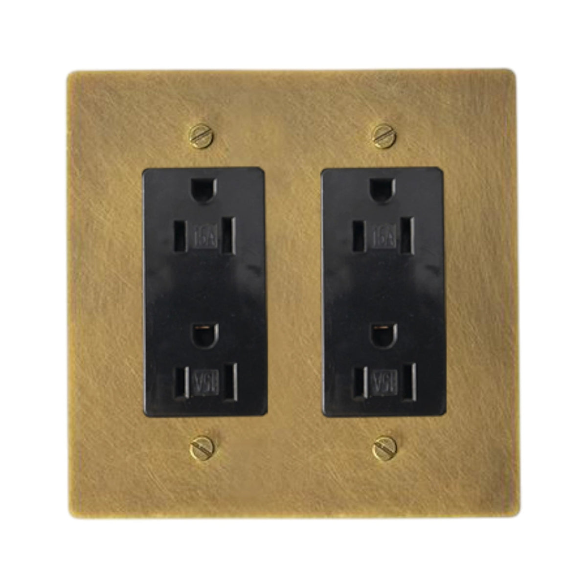 Prise double Galveno Vintage en laiton massif