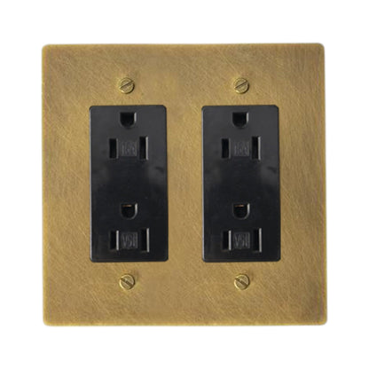 Prise double Galveno Vintage en laiton massif