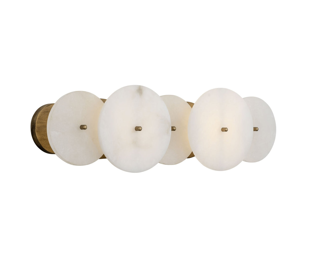 Applique de meuble moderne Lunavey en albâtre en forme de disque