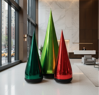 Sapin de Noël gonflable moderne en PVC métallisé Glintora