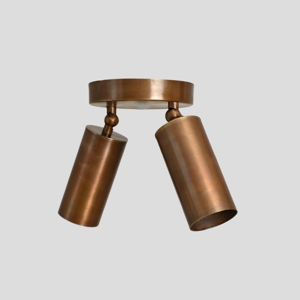 Plafonnier double spot en laiton Duvessa, style mid-century