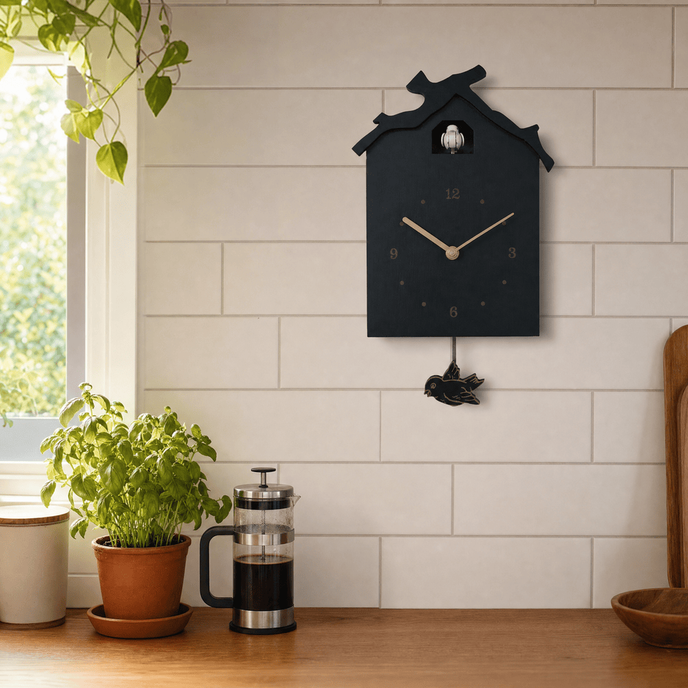 Horloge coucou à pendule en bois minimaliste Dunmere