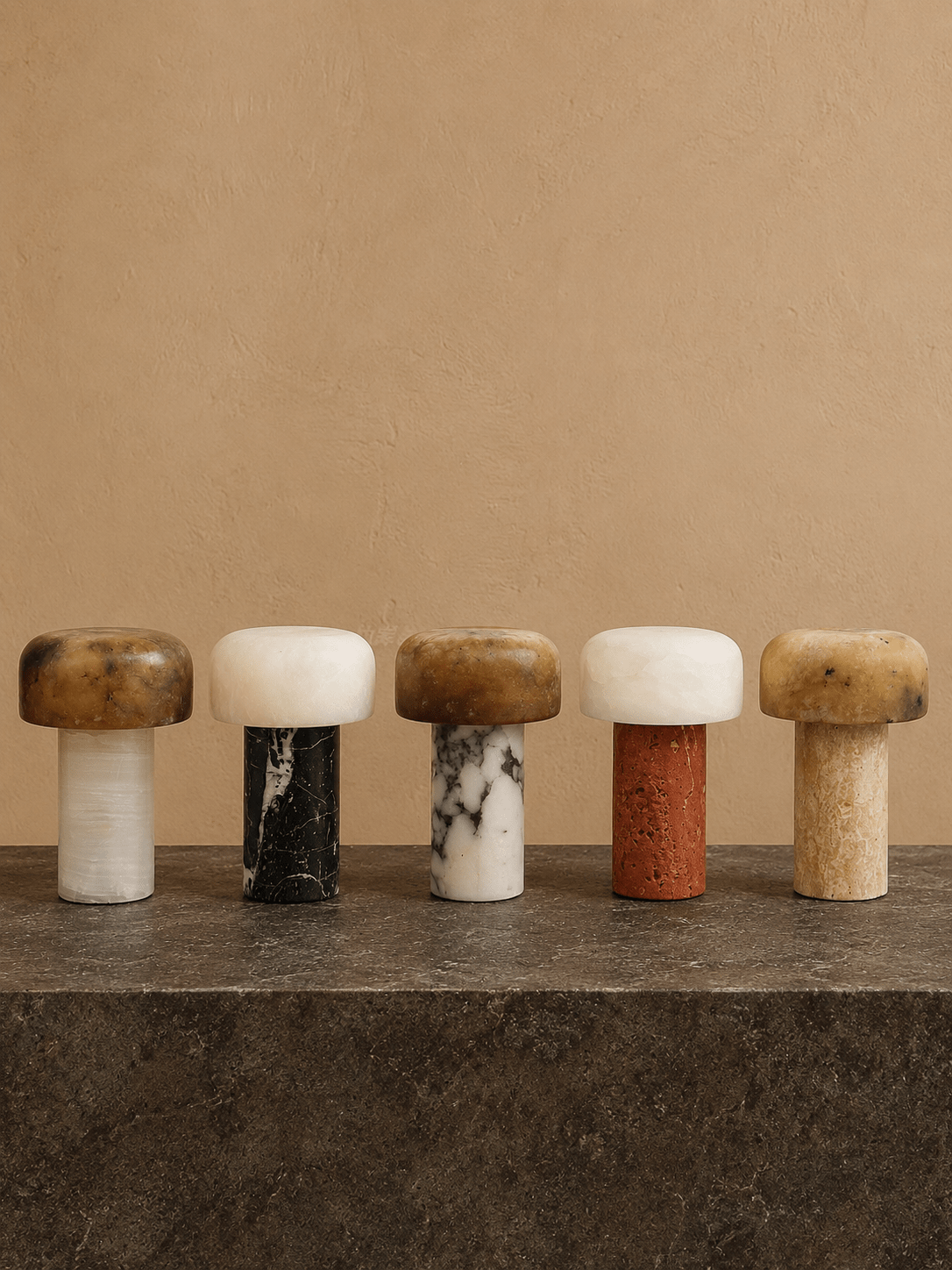 Lampe de table Wabi-Sabi en travertin Brenvale