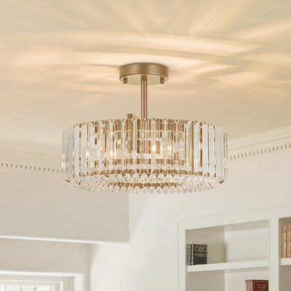 Plafonnier glamour en cristal sculpté