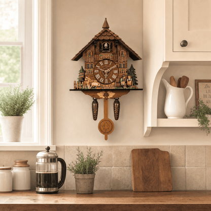 Horloge à coucou à pendule en MDF alpin Brenvika
