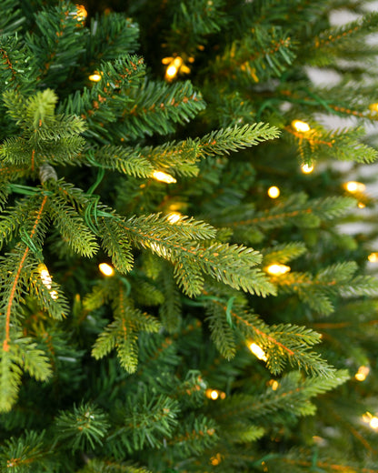 Sapin de Noël Skovra Classic PE/PVC de 12ft avec éclairage intégré