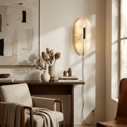 Applique enfichable avec panneau en albâtre