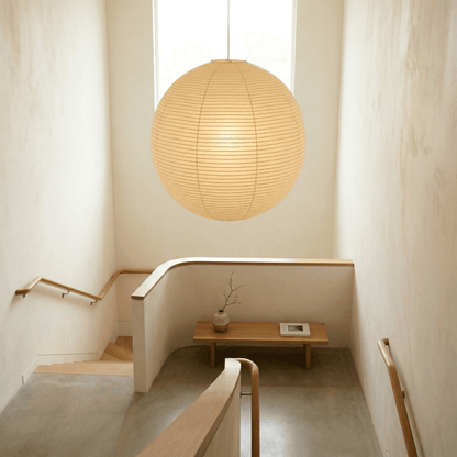 Suspension globe en papier washi