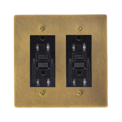 Prise double Galveno Vintage en laiton massif