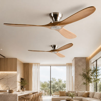 Ventilateur de plafond en bois à trois pales