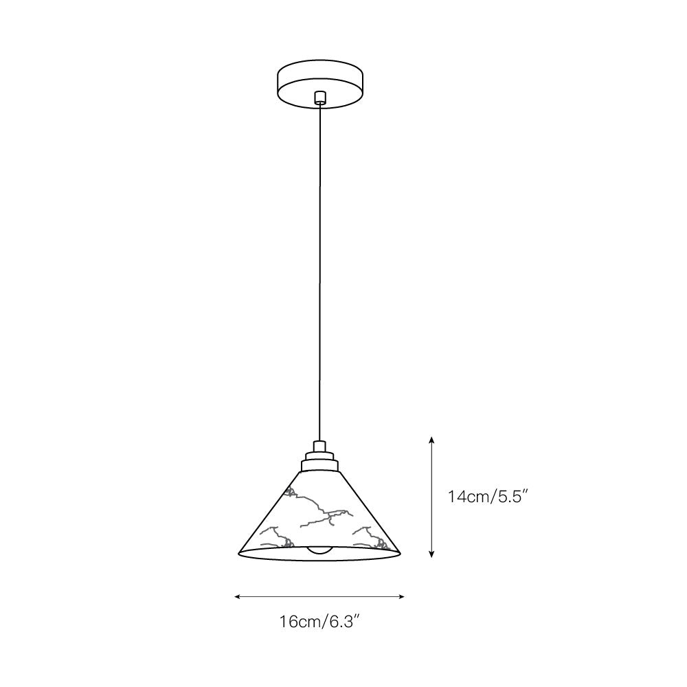Suspension conique en laiton et albâtre