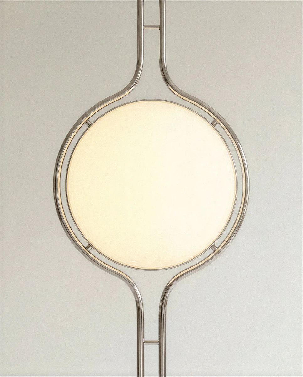 Lampadaire du sol au plafond en métal Pelvaro au style du milieu du siècle