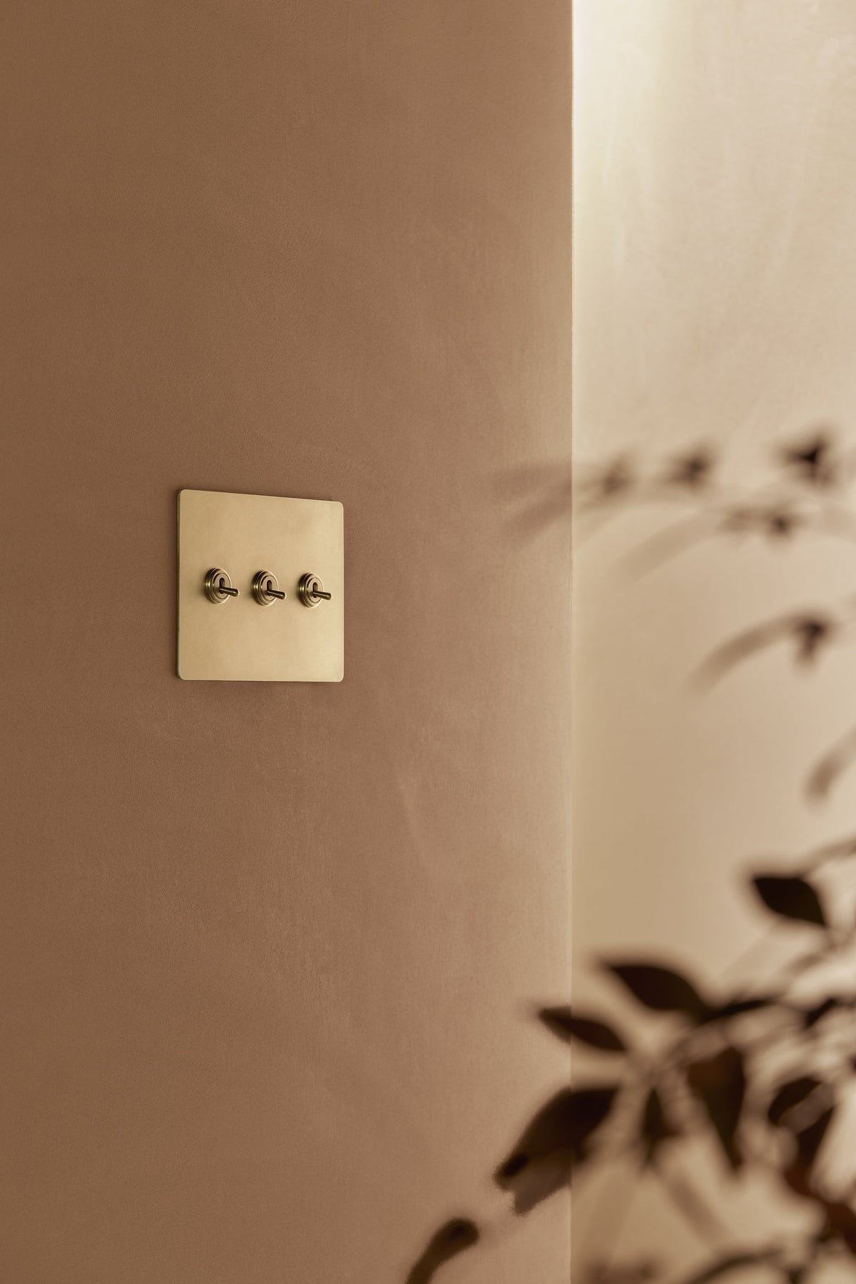 Interrupteur à bascule en laiton minimaliste à 3 commandes Sennaro