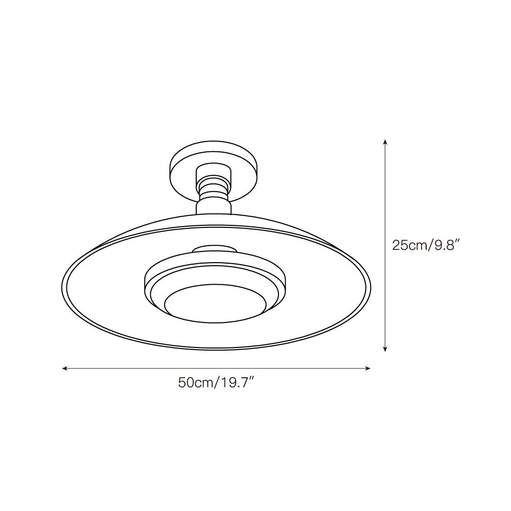 Plafonnier rond extra-large affleurant