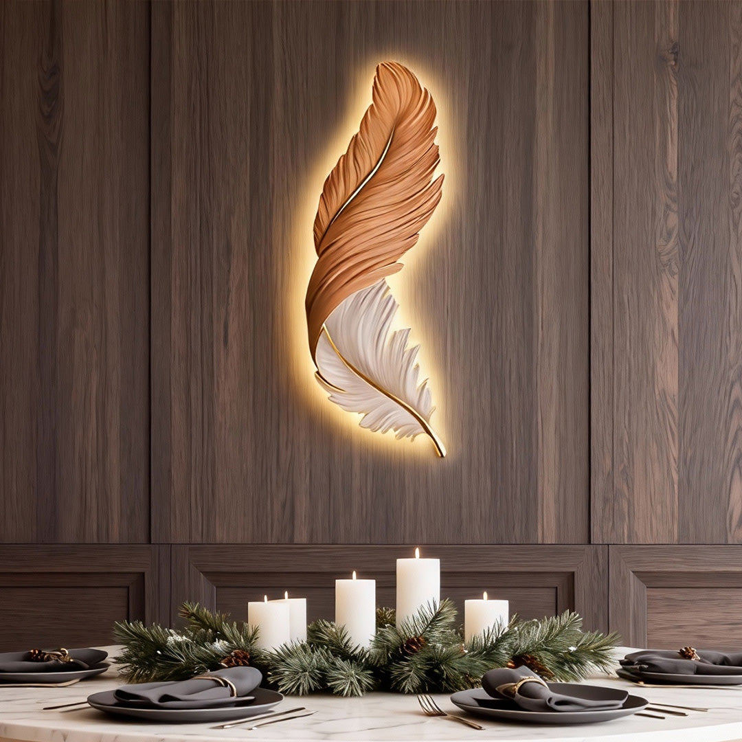 Applique murale LED Plume sculptée