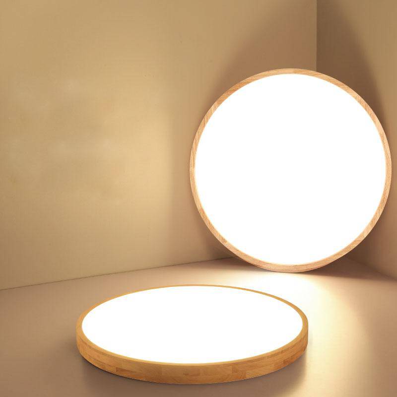 Plafonnier affleurant Lumivale en chêne scandinave