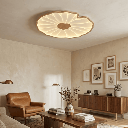 Plafonnier effet grain de bois Waterlily