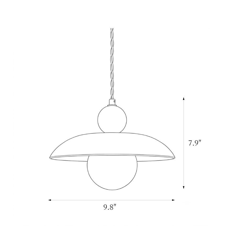 Suspension boule en albâtre et laiton