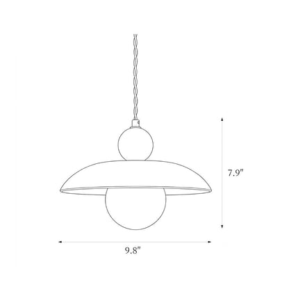 Suspension boule en albâtre et laiton