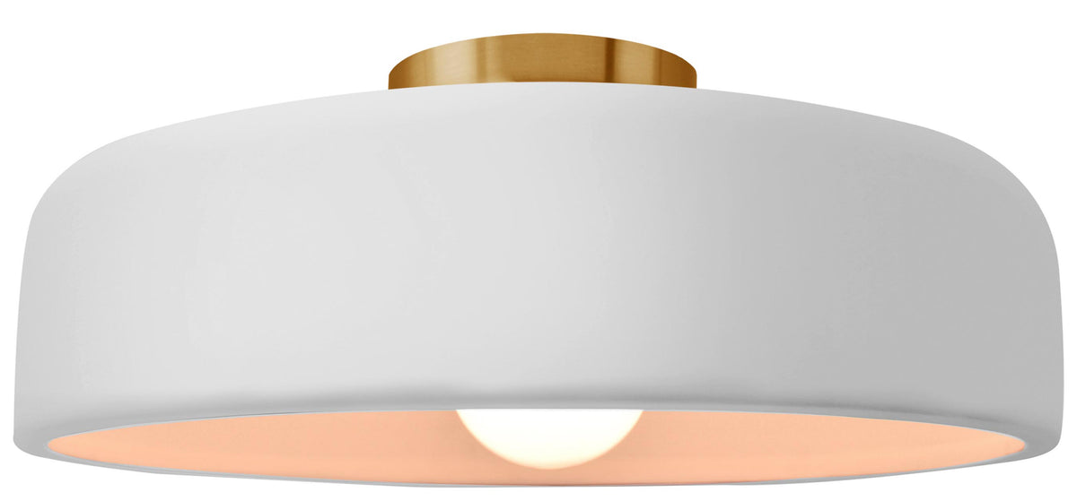 Plafonnier semi-encastré cylindrique en céramique