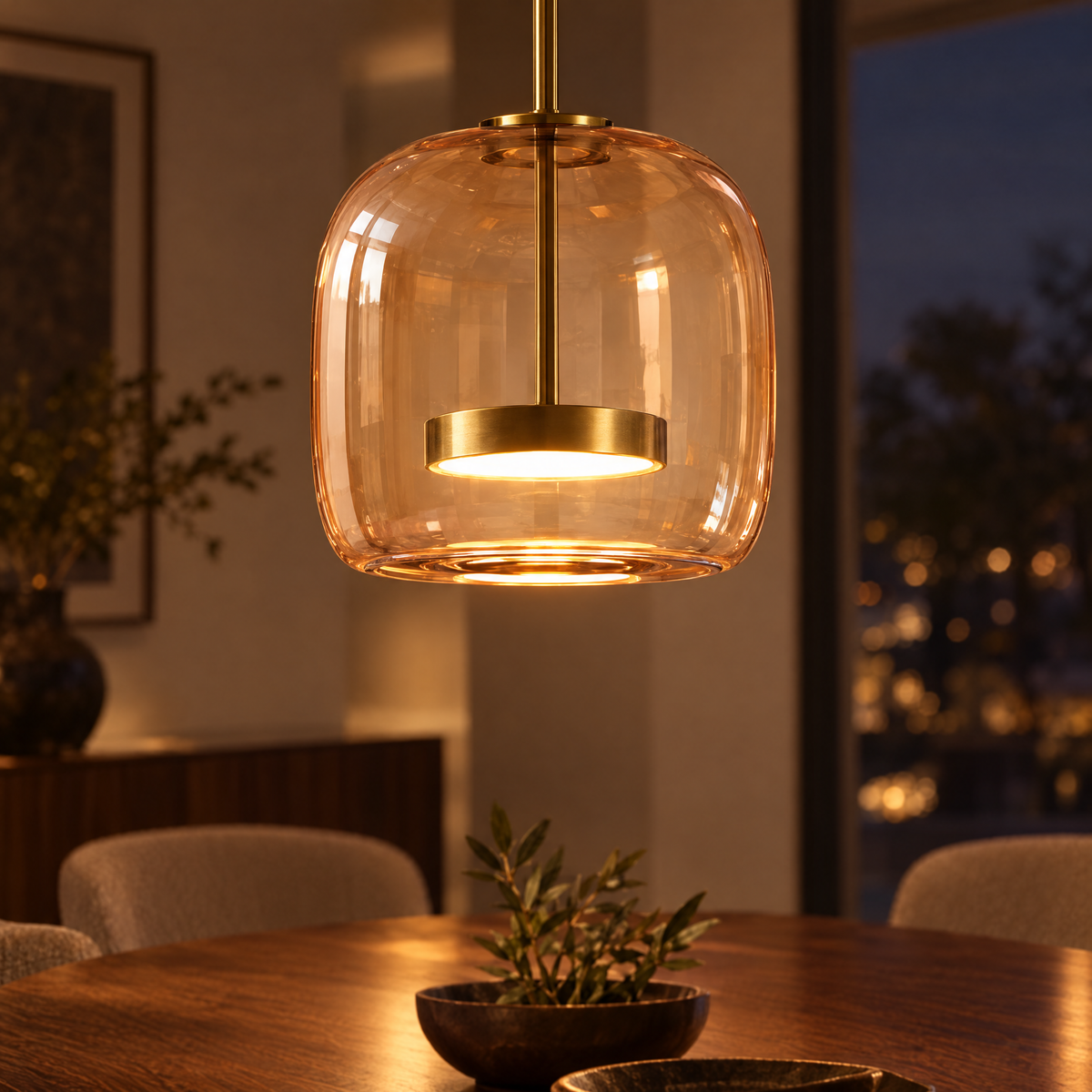 Suspension en verre soufflé moderne Glavira