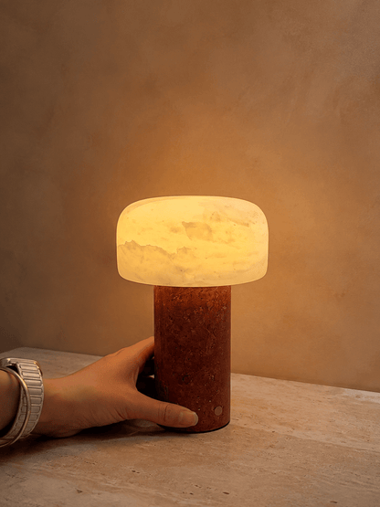 Lampe de table Wabi-Sabi en travertin Brenvale