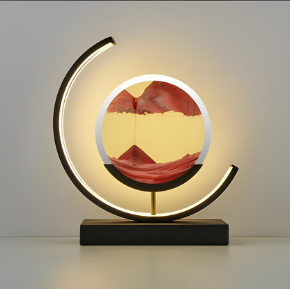 Lampe de table minimaliste en aluminium Sandveil, avec art du sable