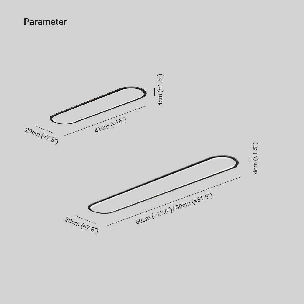 Plafonnier ovale minimaliste en métal Ovalis