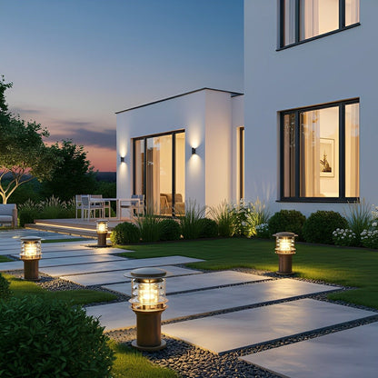 Lampe de jardin potelet moderne en aluminium Velmora
