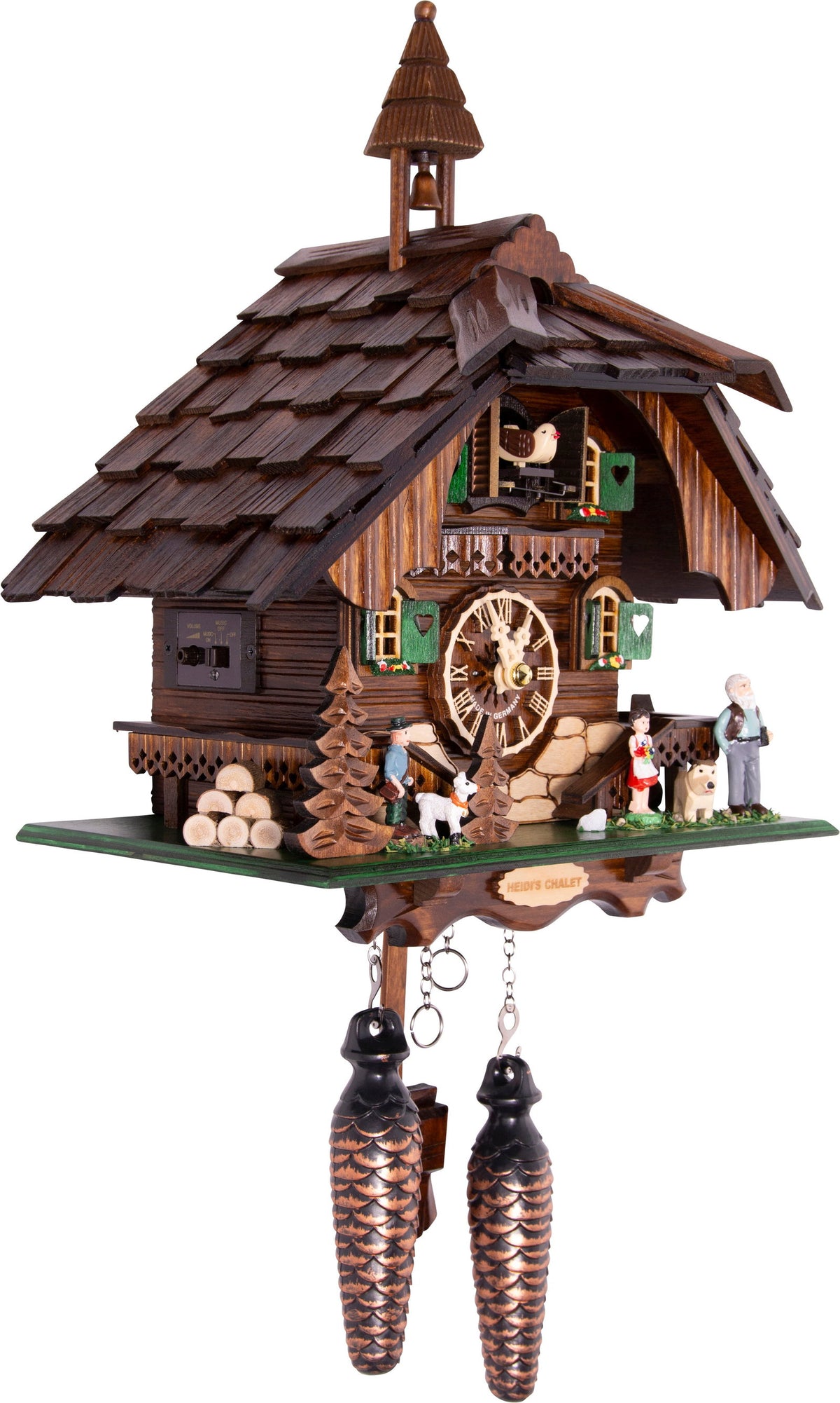 Horloge à coucou en bois, style chalet alpin Almvera