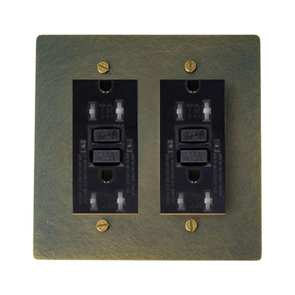 Prise double Galveno Vintage en laiton massif