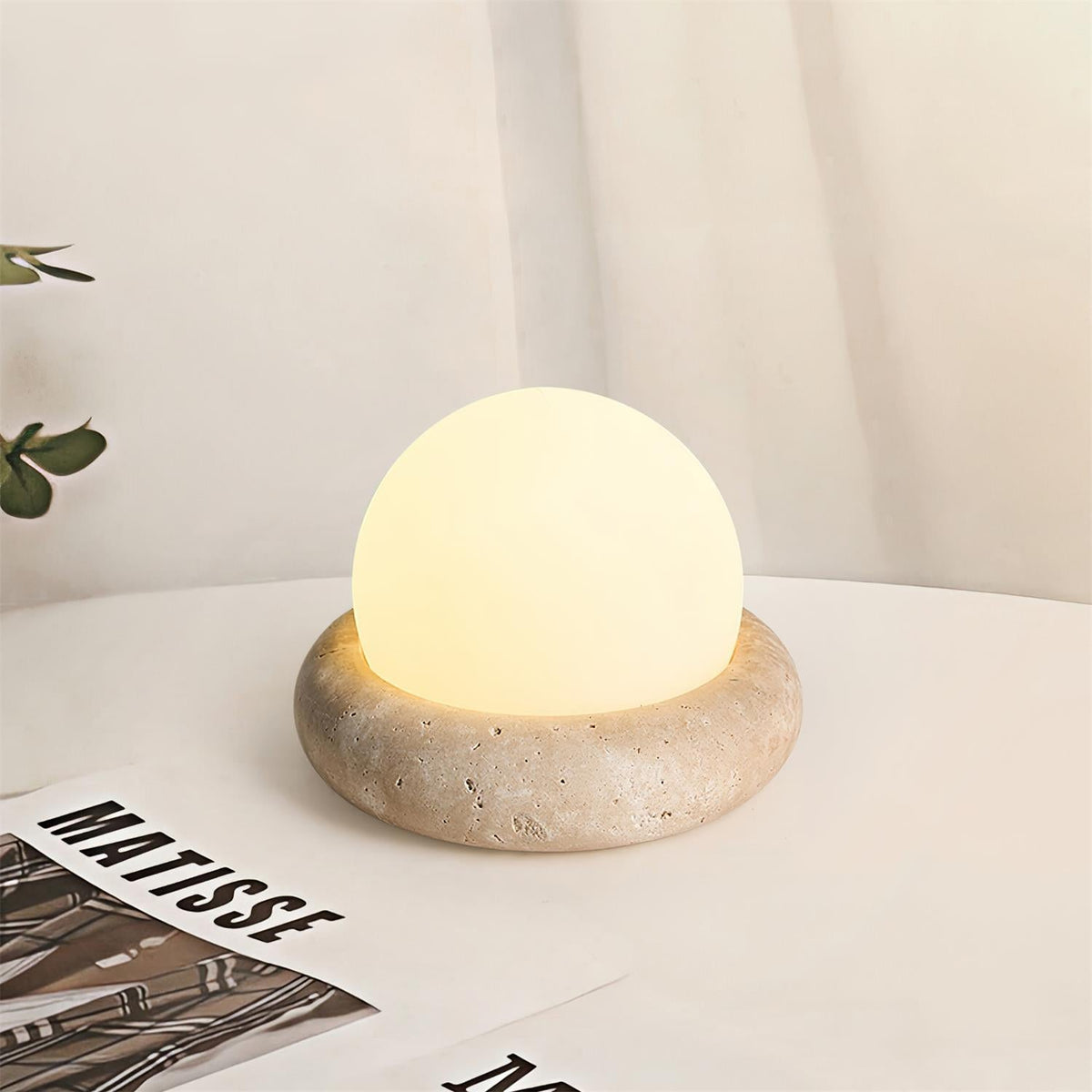 Lampe de table Wabi-Sabi en travertin Orlando