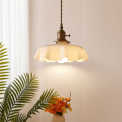 Suspension en verre festonné française Coquille