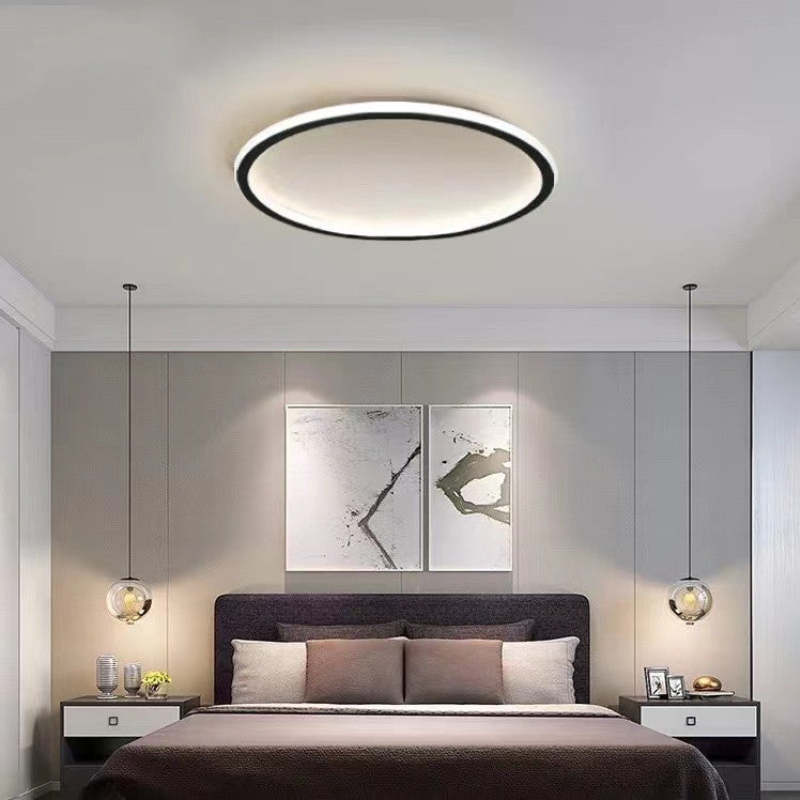 Plafonnier LED rond en acrylique affleurant