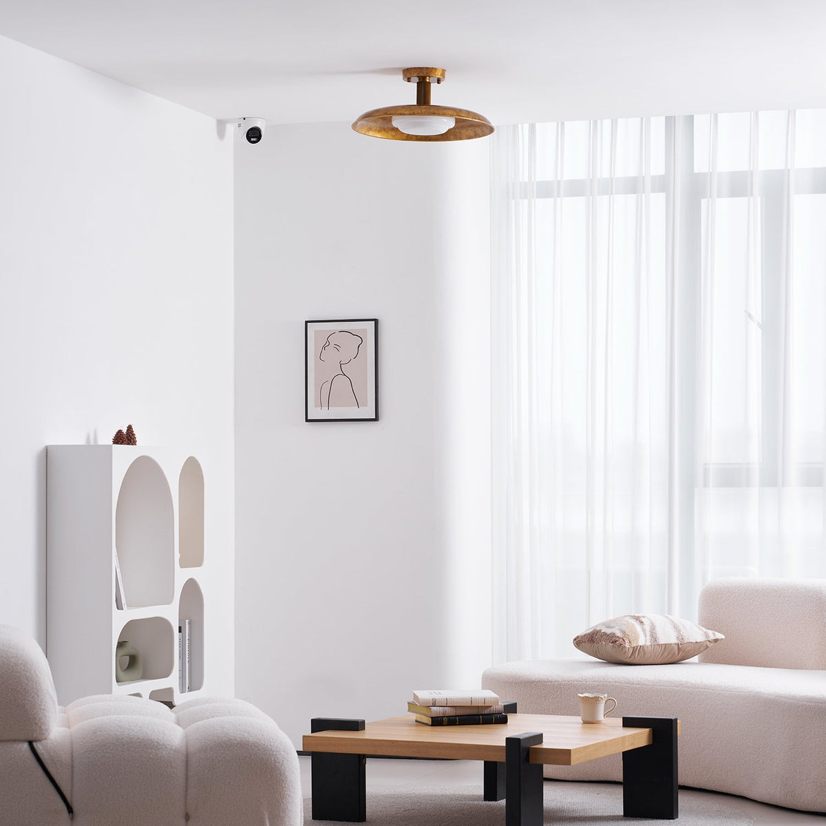 Plafonnier rond extra-large affleurant