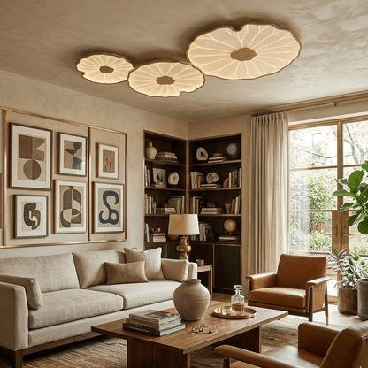 Plafonnier effet grain de bois Waterlily