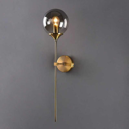 Applique murale Velmira mi-siècle à globe en verre