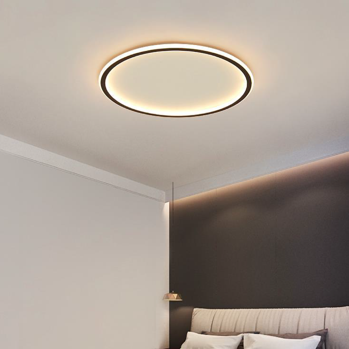 Plafonnier affleurant en aluminium scandinave Solvane