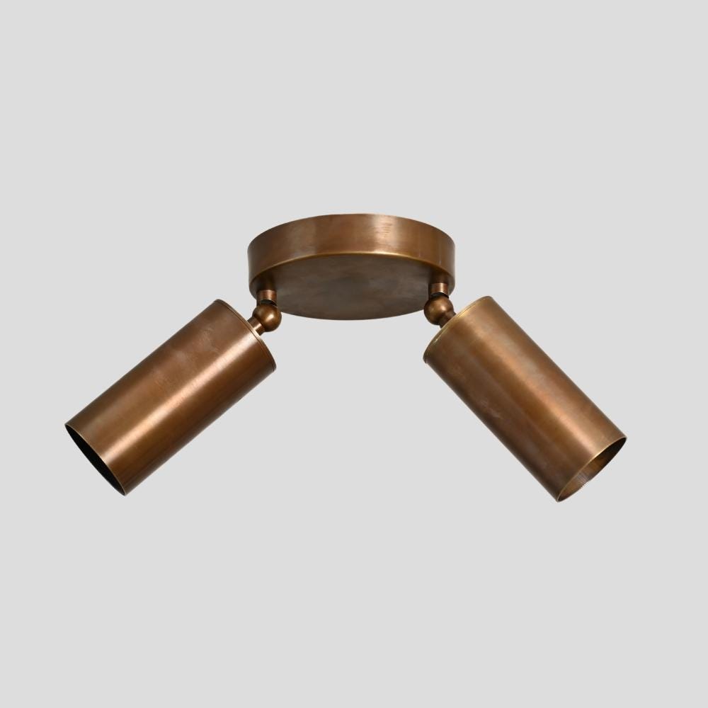 Plafonnier double spot en laiton Duvessa, style mid-century