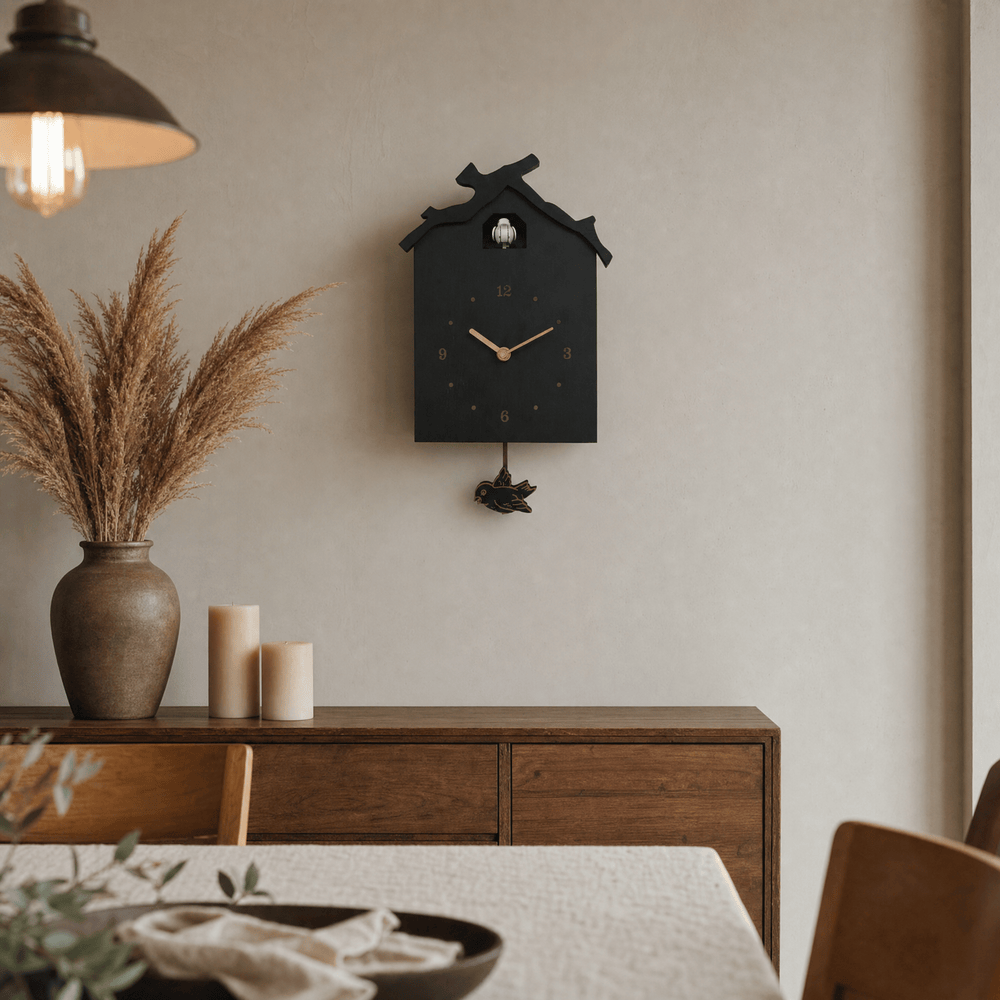 Horloge coucou à pendule en bois minimaliste Dunmere